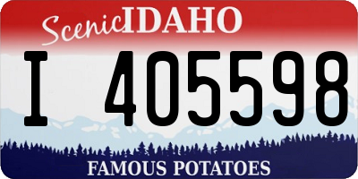 ID license plate I405598