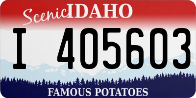 ID license plate I405603