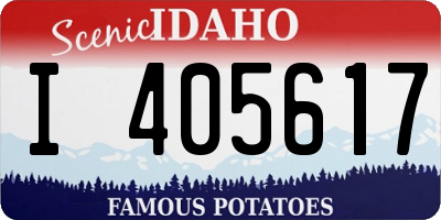 ID license plate I405617