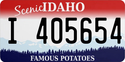 ID license plate I405654