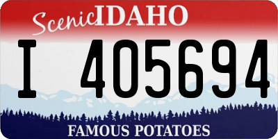ID license plate I405694