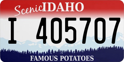 ID license plate I405707