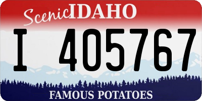 ID license plate I405767