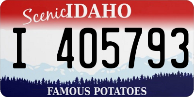 ID license plate I405793