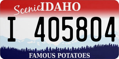 ID license plate I405804