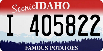 ID license plate I405822