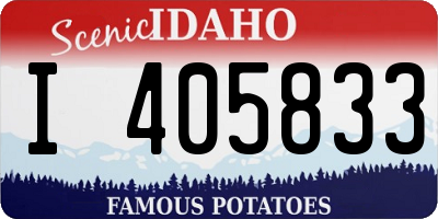 ID license plate I405833