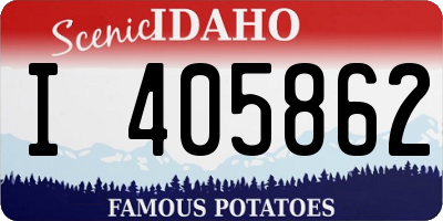 ID license plate I405862