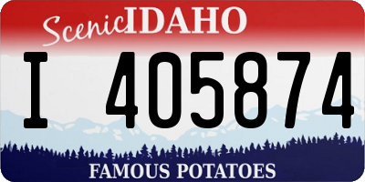 ID license plate I405874