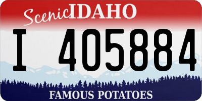 ID license plate I405884