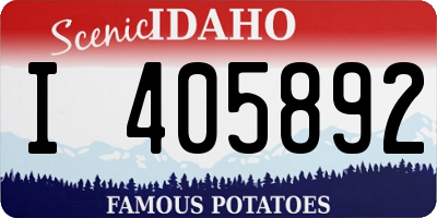 ID license plate I405892