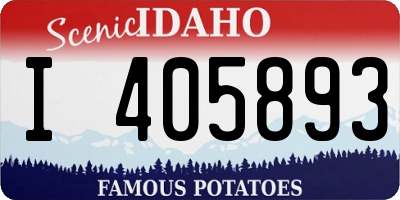 ID license plate I405893