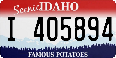 ID license plate I405894