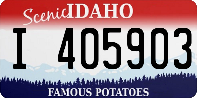ID license plate I405903