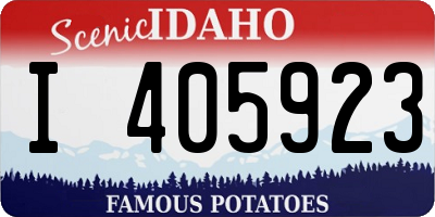 ID license plate I405923