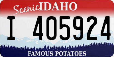 ID license plate I405924