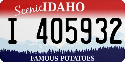 ID license plate I405932