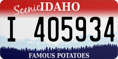 ID license plate I405934