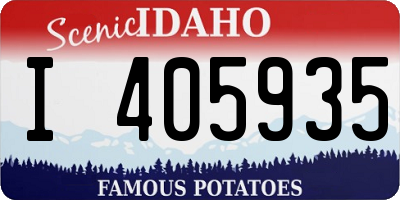 ID license plate I405935