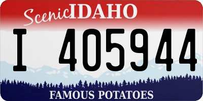 ID license plate I405944