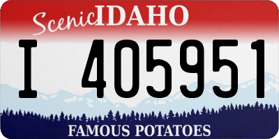 ID license plate I405951