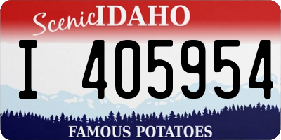 ID license plate I405954