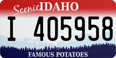 ID license plate I405958