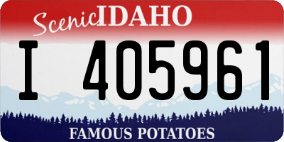 ID license plate I405961