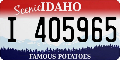 ID license plate I405965