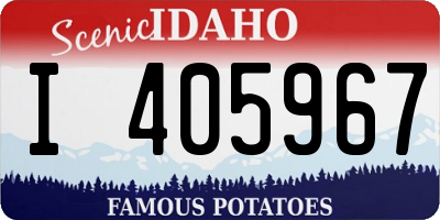 ID license plate I405967