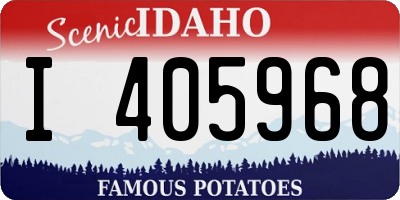 ID license plate I405968