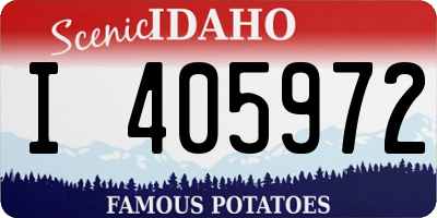 ID license plate I405972
