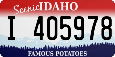ID license plate I405978