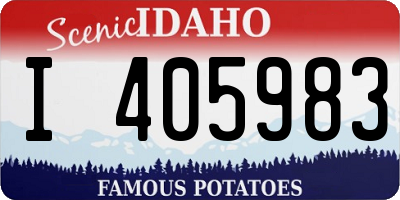 ID license plate I405983