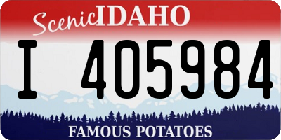 ID license plate I405984