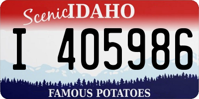 ID license plate I405986