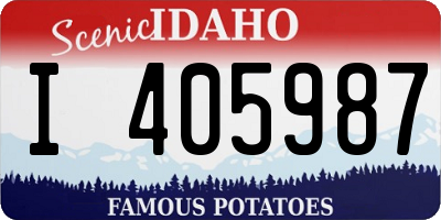 ID license plate I405987