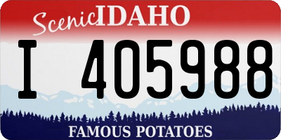 ID license plate I405988