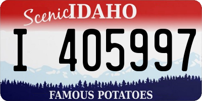 ID license plate I405997