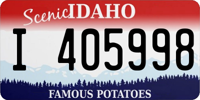 ID license plate I405998