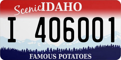 ID license plate I406001