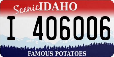 ID license plate I406006