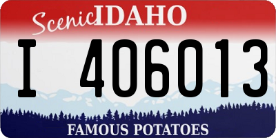 ID license plate I406013