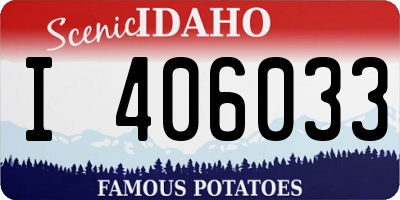 ID license plate I406033