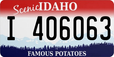ID license plate I406063