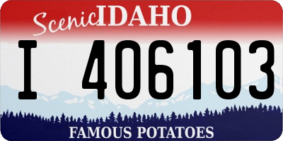ID license plate I406103