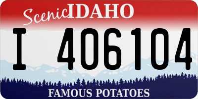 ID license plate I406104