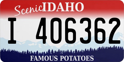 ID license plate I406362