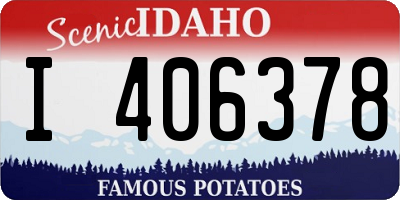 ID license plate I406378