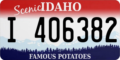 ID license plate I406382